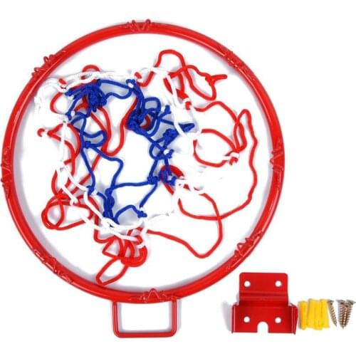 Hanging Basketball Wall Mounted Goal Hoop Rim With Net Screw For Outdoors Indoor