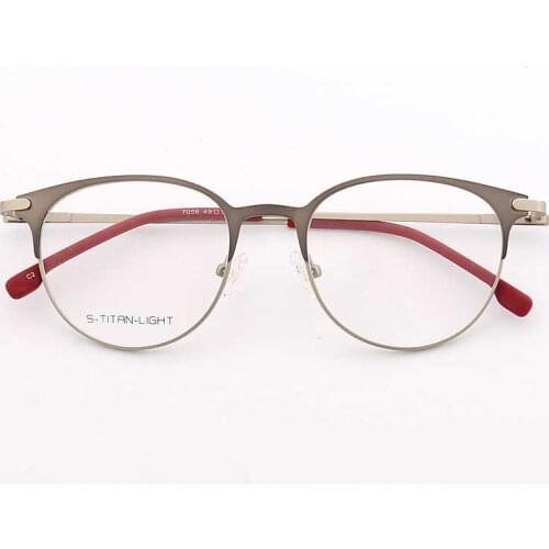 YOUTOP New Arrival Mens Fashion Square Eyeglasses Womens Myopia Anti-blue Ray Frame Striped Stainless Steel Eyewear 7056