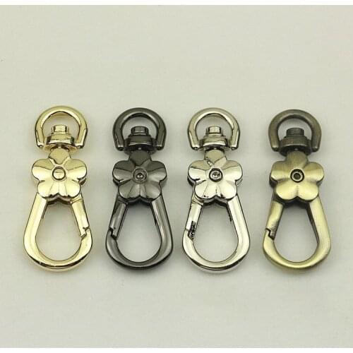 Lobster Clasp Keyring Hooks Diy Buckle Craft Trigger Bag Strap Accessories Key Hook Metal Light Gold/Silver Cute Flower Buckle