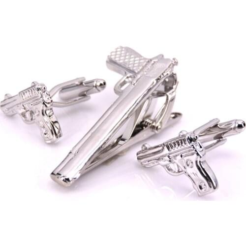The design style of high quality mens clothing brand Cufflinks tie clip pistol tie clip, fashion, free delivery