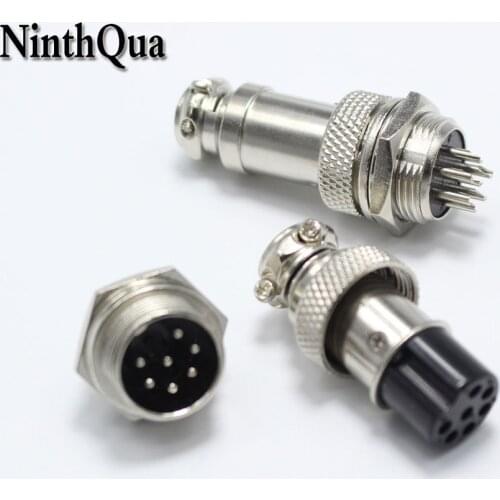 1set GX12 7 Pin Male & Female 12mm Wire Panel Connector Aviation Plug L93 GX12 Circular Connector Socket Plug