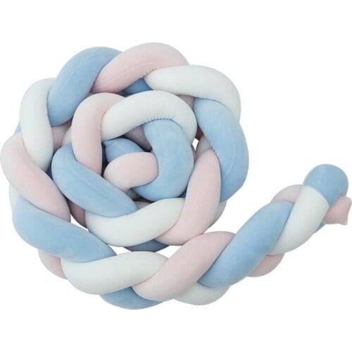 1M/1.5M/2M/3M Three-strand Woven Fabric Baby Playpens Soft Cotton Crib Fence Nordic Style Braid Knot Baby Room Decoration