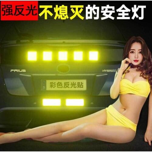 10Pcs Car Reflective Stickers DIY Luminous Warning Exterior Decorative Sticker Night Light Truck Motorcycle Auto Accessories