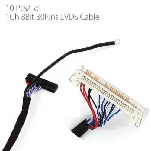 10Pcs/Lot 400mm LVDS Cable FIX-30P-D8 1ch 8-bit 30 pins 30pin single 8 line For lcd led panel monitor 2 models