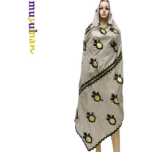 100% Cotton Dubai Isalmic Muslim Turban Scarf Big Size Scarf Cover Body African Women Daily Scarf MS105