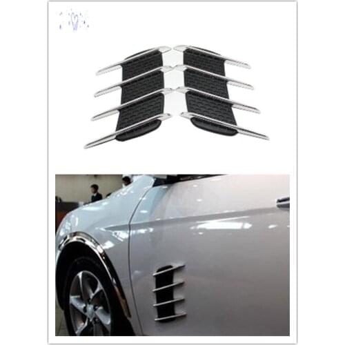 2Pcs Cool Chrome Shark Gills 3D Car Stickers Side Vent Air Flow Sticker for Volkswagen vw Phaeton 4.2 EOS 3.2 V6