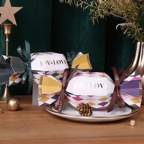 20pcs/lot Europe High-grade candy box Candy Shape Packaging boxes chocolate box with Ribbon Wedding Birthday Party Gifts Box