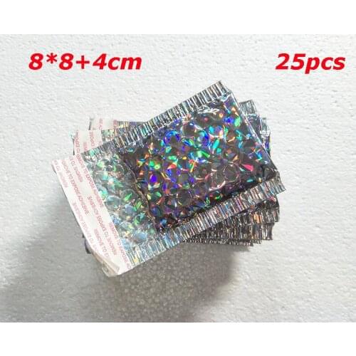 25PCS/Pack Laser Silver Packaging Shipping Bubble Mailer Gold Foil Plastic Padded Envelope Gift Bag Mailing Envelope Bag