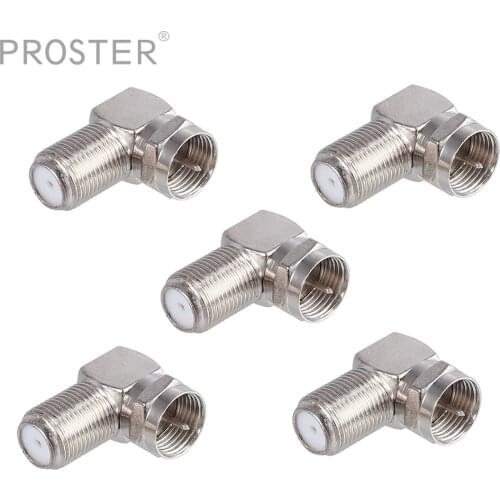 PROSTER 5 pcs for Sat F-plug angled 90 ° F-angled Adapter F-adapter F male to female connector