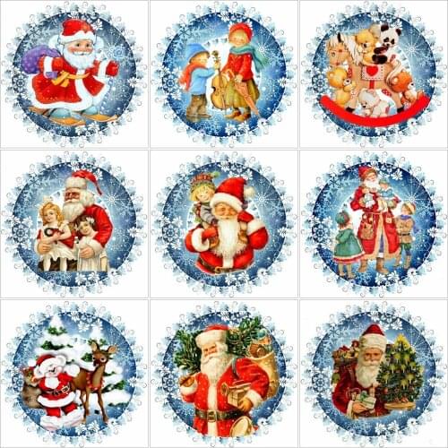 AZQSD Diamond Embroidery Santa Claus Mosaic Rhinestones Diamond Painting Christmas Cartoon Cross Stitch Handicraft Home Decor