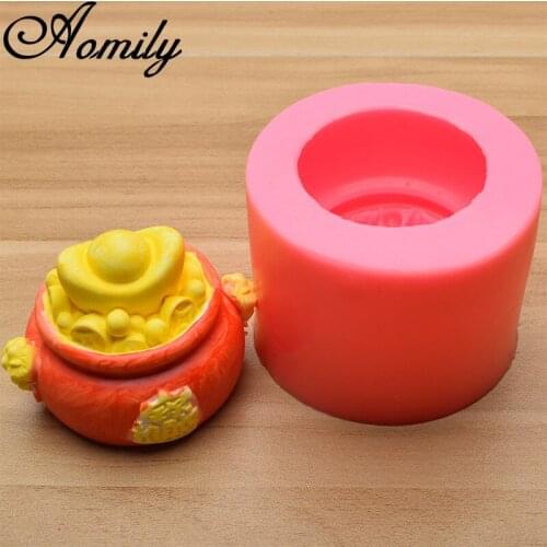 Aomily Silicone Blessing Gold Shaped Wish Prosperity Cake Chocolate Molds Fondant Cake Decorating Tools Resin Clay Baking Tools