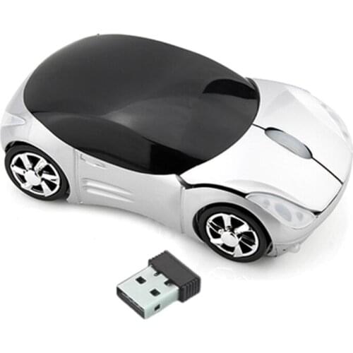 Wireless Gaming Mice with USB Receiver Colorful Car Shaped for Laptop Computer QW