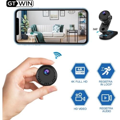 4K Full HD Micro Camera Wireless Wifi Camera Webcam Home Monitor Video Recorder Intelligent Body Sensor 360° Magnetic Holder