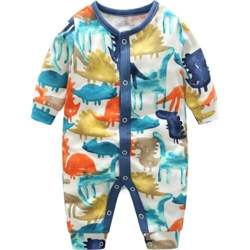 Hooyi Dino Baby Boys Rompers Babe Romper with Girls 100% Cotton Jumpsuits newborn overalls baby Clothing Soft 3 6 9 12 Month