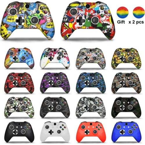 For Xbox One S Controller Gamepad Camo Silicone Cover Rubber Skin Grip Case Protective For Xbox One Slim Joystick