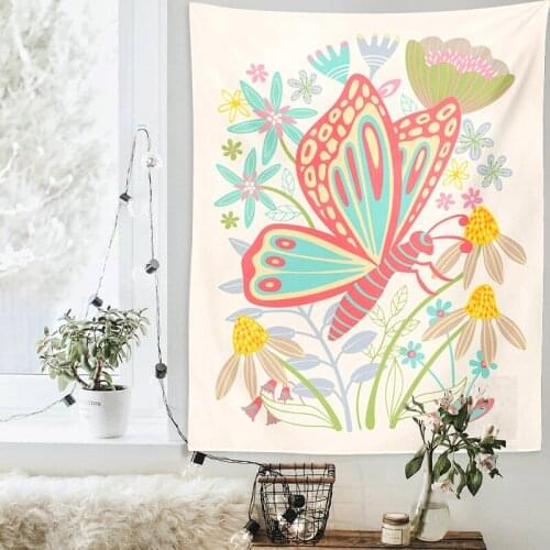 Butterfly flower tapestry Tapestry plant flower Wall Decor Butterfly Tapestries Home Decor Boho Decor Witchcraft Tapestry Room