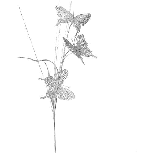 Artificial 3D Butterfly Christmas Decorative Fake Flowers Branches Foam Picks Sticks 60cm Realistic Powder Berries