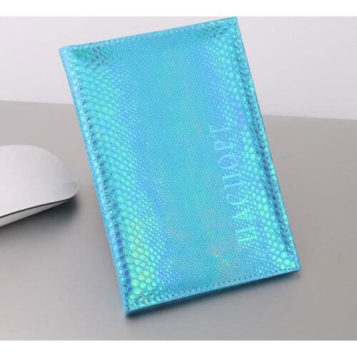 Creative PU Leather ID Bank Card Bag Fashion Travel Accessories Shiny Passport Covers Simple Mens Women Passport Business Holder