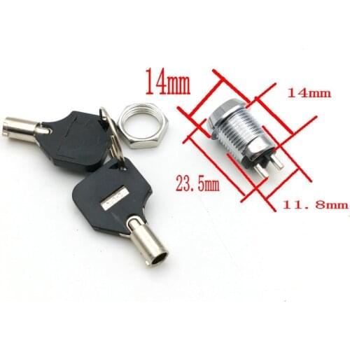 1set Mini Key Ignition Switch ON/OFF Lock Switch Key OFF Out 12MM