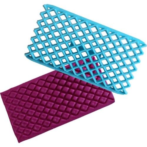 Plastic Printing Biscuits Cake Cookies Cutter Fondant Rhombus Cake Decoration Petal Quilt Embosser Mold Cake Tools