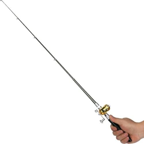 Portable Telescopic Pole Pen Shape Folded River Lake Fishing Rod with Reel Wheel