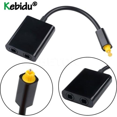 Portable Digital SPDIF Optical Audio Splitter Adapter 2 Way Toslink Splitter SPDIF Optical Cable Splitter Hub 1 Input 2 Output