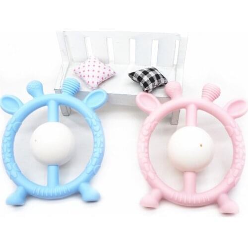 Chenkai 1PC Silicone Giraffe Rattles Teether DIY Newborn Infant Baby Pacifier Dummy Nursing Teething Jewelry Animal Toy Craft