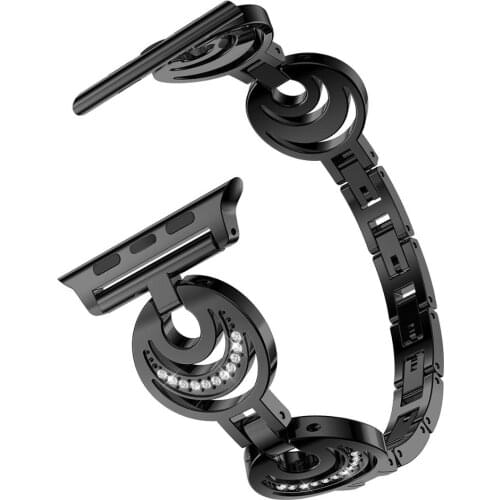 Stainless Steel Diamond Strap For Apple Watch 42mm 38mm 1/2/3/4 Metal Bracelet for iWatch Series 4 5 6 SE 44mm 40mm Watchband