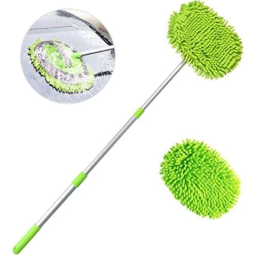 Car Cleaning Brush - Chenille Microfiber Car Wash Sponges 180 Degree Rotation Mop Accessories #T2G