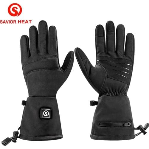 SAVIOR Electric battery Heated Gloves Smart Control 7.4V Warm Gloves thin Winter outdoor waterproof sports ski bicycle gift