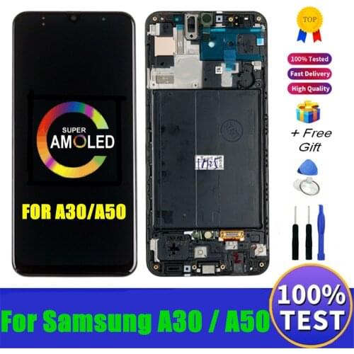 Super AMOLED LCD Screen For Samsung A30 A50 A505F/DS A505F LCD Display Touch Display Digitizer Assembly For Samsung Galaxy A50