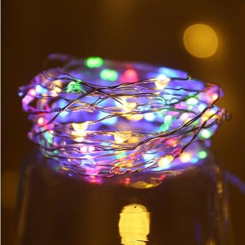 Copper Wire LED Fairy Lights Battery LED String Lights Christmas Decoration Lamp 5m 10m RGB Garland Lamp Indoor Holiday Lighting