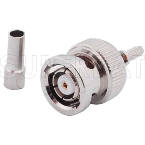 Superbat 10pcs RP-BNC Crimp Plug(Female Pin) connector for RG316 RG179 RG178 1.13mm 1.37mm Cable