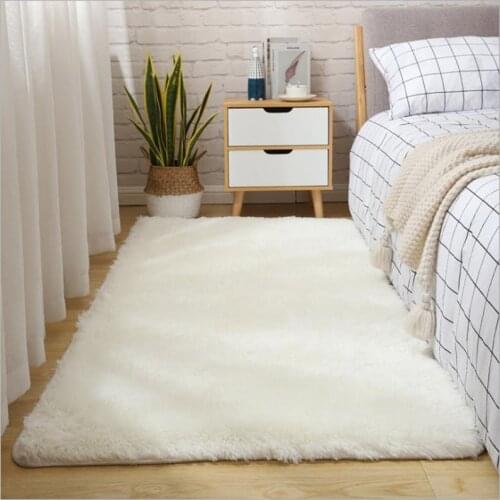 Thick Fluffy Carpets For Living Room Decor Bedside Rug Warm Plush Floor Mats Childrens Room Play Mats Silkly Furry Carpet Grey