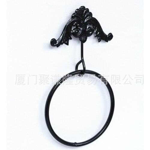 Bathroom Towel Rack Iron Wall-mounted Round Antique Creative Towel Ring Towel Rack Classic Bathroom Accessories