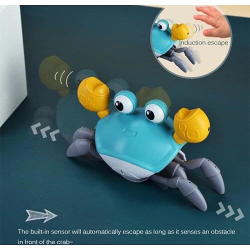 High Quality New Strange Electric Induction Crab Toy Automatic Obstacle Avoidance Light Music Charging Crab Run ChildrenS Toy