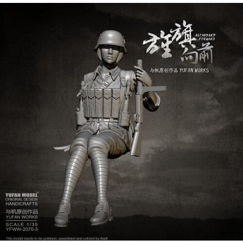 YUFAN MODEL 1/35 Resin figure kits Female soldier self-assembled YFWW-2070-3