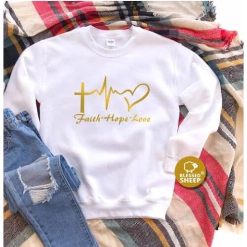 Faith Hope Love Sweatshirt Casual Full Letter Pullovers Harajuku Women Valentines Day Harajuku Hoodie Pink Clothes