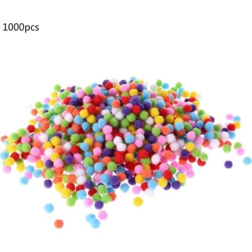 1000Pcs Soft Round Fluffy Craft PomPoms Ball Mixed Color Pom Poms 10mm DIY Craft