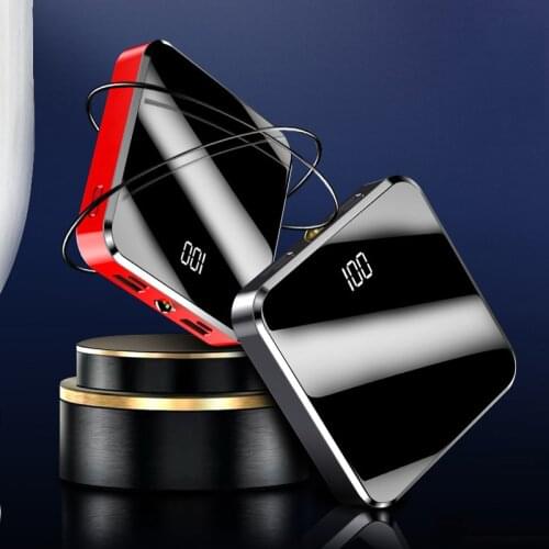 20000mAh Power Bank Dual USB Mobile Phone Charger for Phone Tablet Mini Powerbank External Battery Pack Poverbank with LED Light