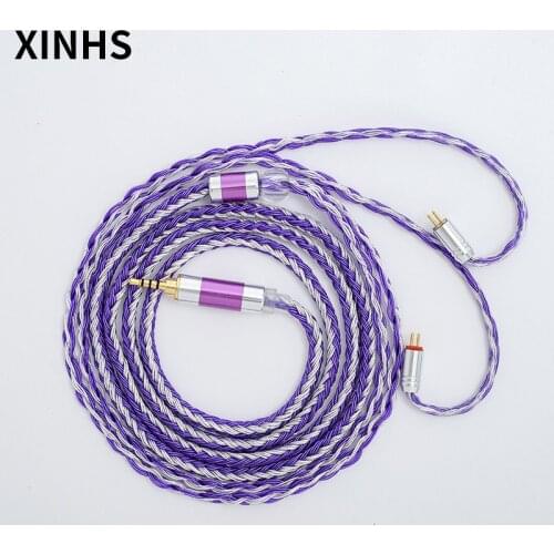 24 Core Silver Plated Copper Earphone Cable MMCX/0.78mm 2 Pin/QDC/TFZ With Round Ears Headphone Upgrade Cable