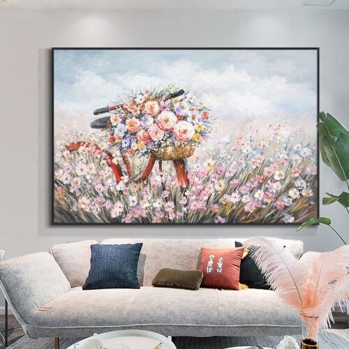 Abstract Colorful Flower Oil Painting 100% Hand Painted On Canvas Modern Landscape Painting Wall Art For Living Room Decoration