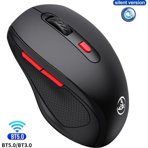 HXSJ T67 Bluetooth Wireless Mouse 6 Keys Silent Office Gaming Mouse Ergonomic 2.4G Mute Mice with Adjustable DPI for PC Laptop