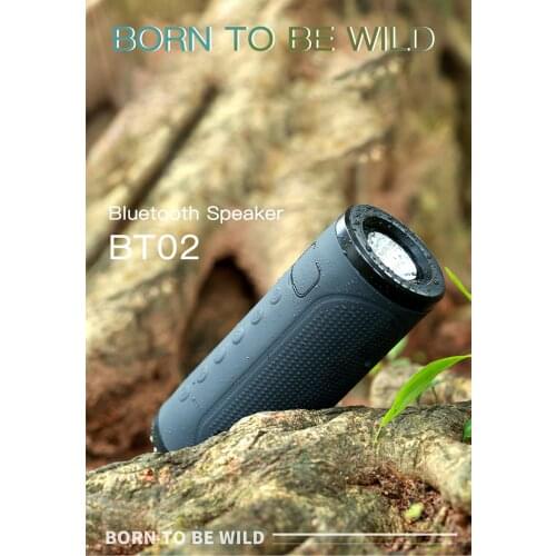 BT02 Outdoor Bluetooth Speaker Wireless Bicycle Large Power Bank Super Bass Loudspeaker Music Player LED Flashlight Bike