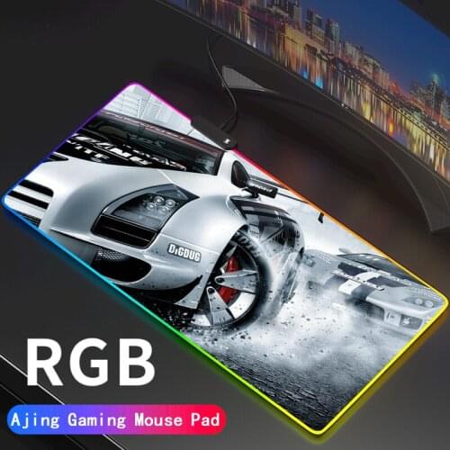 Anime Racing Gaming RGB Large Locked Mouse Pad Computer Mousepad Led Backlight Surface Mause Keyboard Desk Mat Support DIY