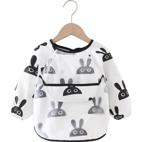 Baby Bibs Waterproof Feeding Smock Long Sleeve Apron Chest Protection Childrens Saliva