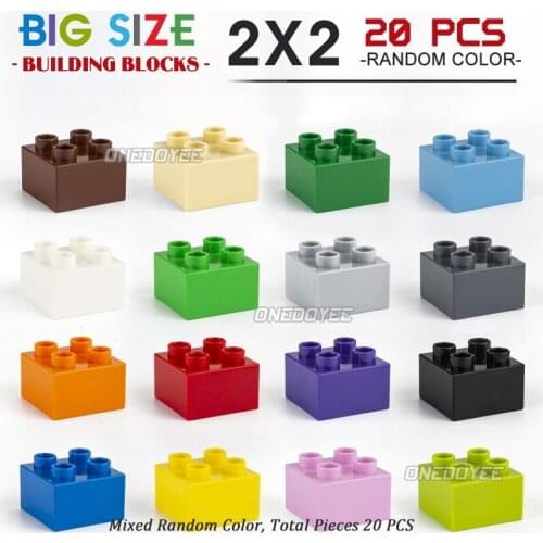 2x2 DIY Building Blocks Big Size Colorful Brick Bulk Bricks Base Plates Compatible With Duplo Kids Educational Toys For Children