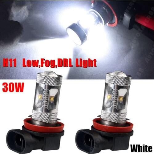 2X H11 H8 H9 6000K White 30W High Power Fog/Driving DRL Daytime Running LED Light 12V Bulbs Lamps