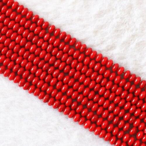 Hot sale red natural coral 2*4mm 4*6mm 5*8mm newly abacus loose beads diy high quality jewelry 15"B611