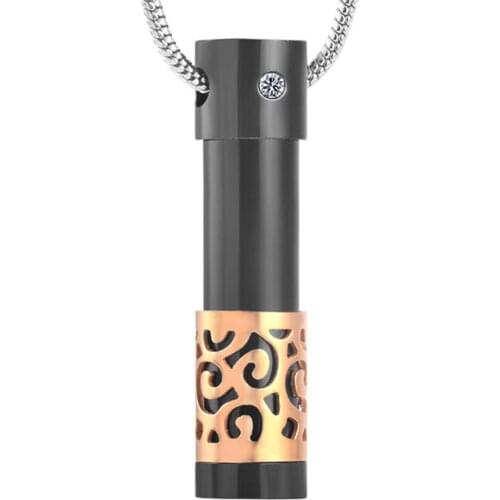 IJD2451 Fashion Men Woman Cylinder Pendant Necklace Stainless Steel Cremation Urn Jewelry Ashes
